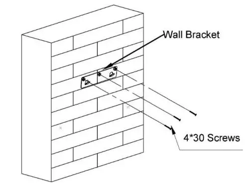 CIARRA CBCS6102-OW 60cm Chimney Cooker Hood - Screw and tighten the wall bracket onto the wall with the screws provided