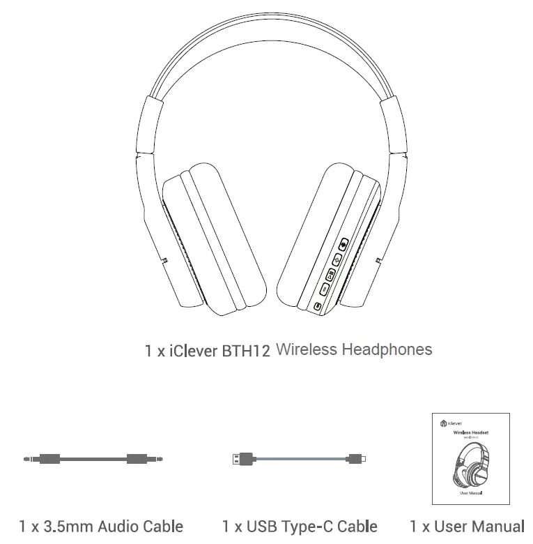 iclever TR-KH02 Wireless Headphones fig 1