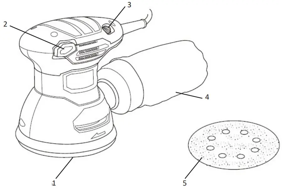 BORMANN PRO BSS2450 Eccentric Sander 125mm Power 300W - figure 1