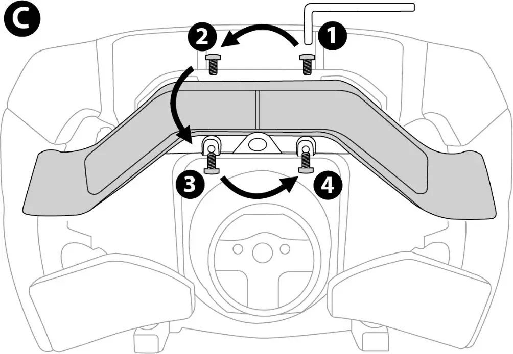 THRUSTMASTER Formula Wheel Add-On Ferrari SF1000 Edition Controller - INSTALLING THE PADDLE SHIFTERS ON THE RIM 2