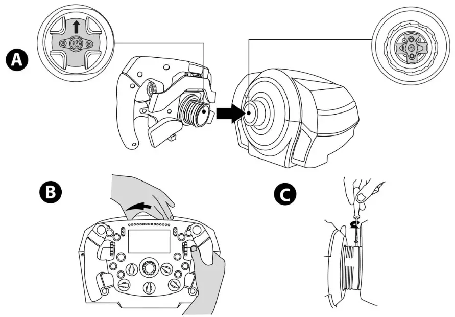 THRUSTMASTER Formula Wheel Add-On Ferrari SF1000 Edition Controller - INSTALLING THE RIM ON ITS BASE