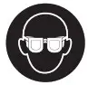 Wear safety goggles icon caution
