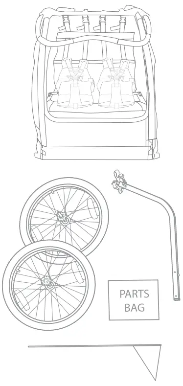BURLEY DLite CHILD TRAILER - Box Contents