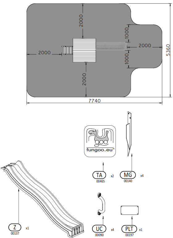 JOY 00555 16112015 381 x 136 x h303cm PLAYGROUND - fig1