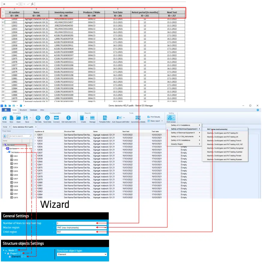Software s Excel to Metrel ESM File Converter figure 04