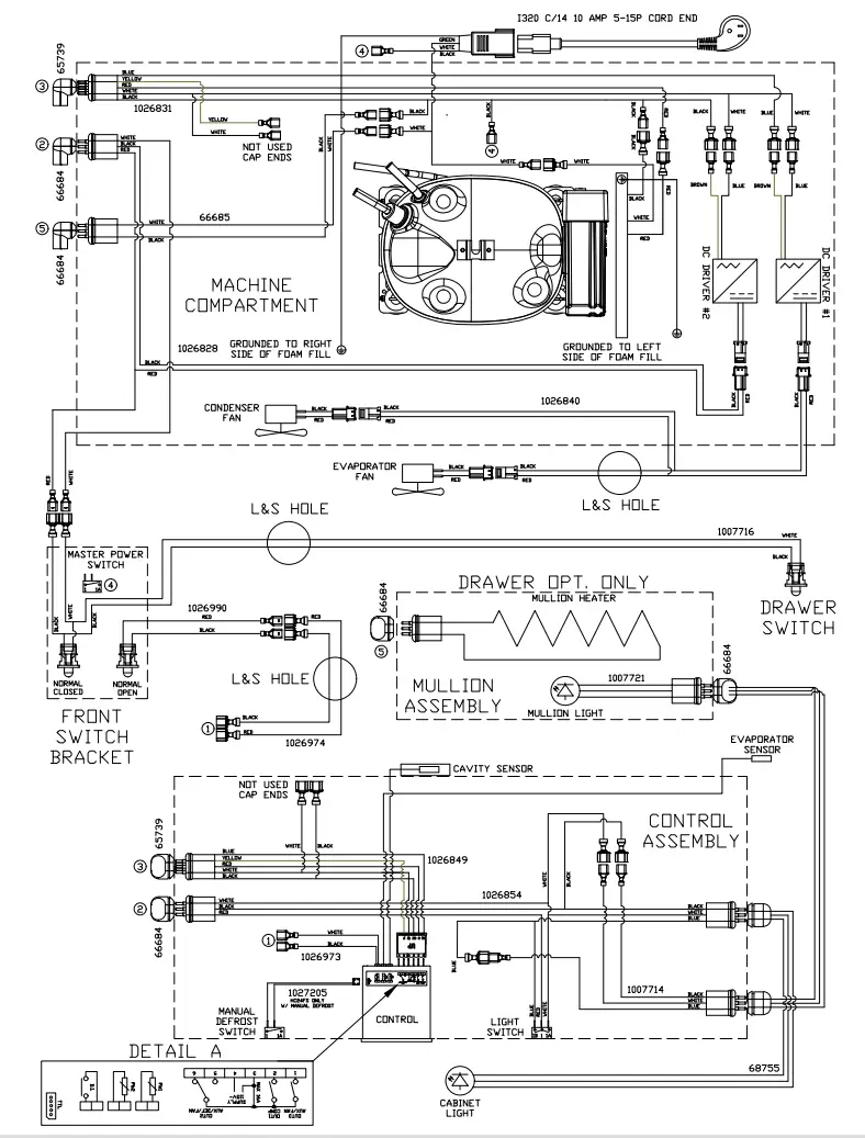 Perlick HB24RS4 SS Stainless Steel Exterior Undercounter Refrigerator - Diagram1