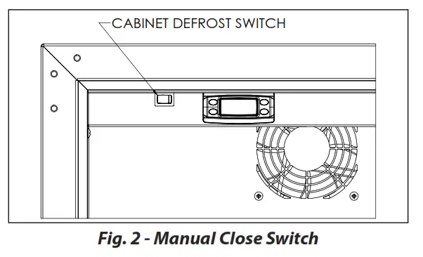 Perlick HB24RS4 SS Stainless Steel Exterior Undercounter Refrigerator - Fig. 2 - Manual Close Switch