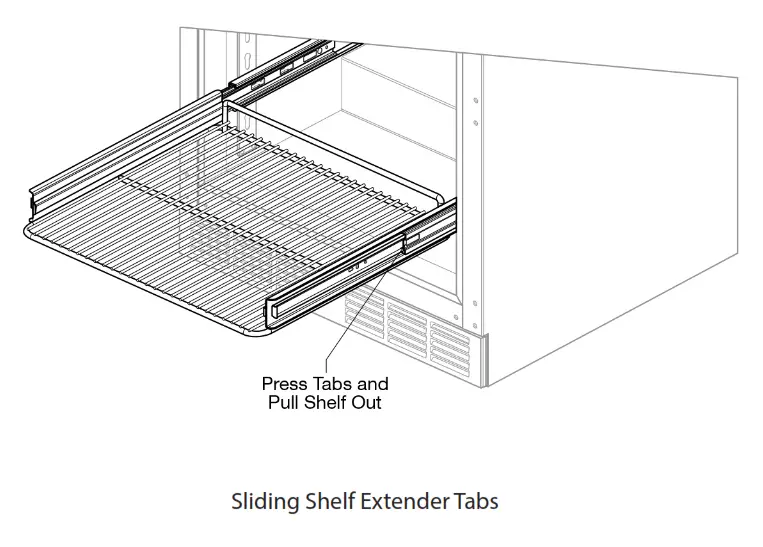 Perlick HB24RS4 SS Stainless Steel Exterior Undercounter Refrigerator - Sliding Shelf Extender Tabs2