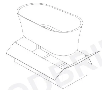 WOODBRIDGE Air Bathtub User Manual - Carefully remove the tub from its's crate box
