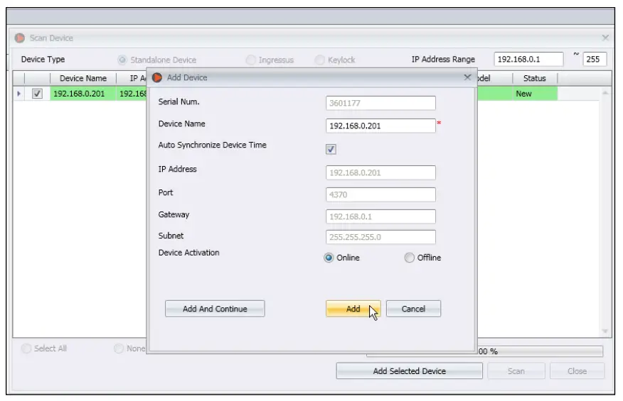 FINGeRTEC m-Kadex Simple Card Reader - containing the settings