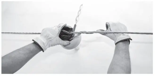 AFL INS-ACA056 Longspan Tie with Pad - Bend one leg of the Longspan Tie around the neck of the insulator