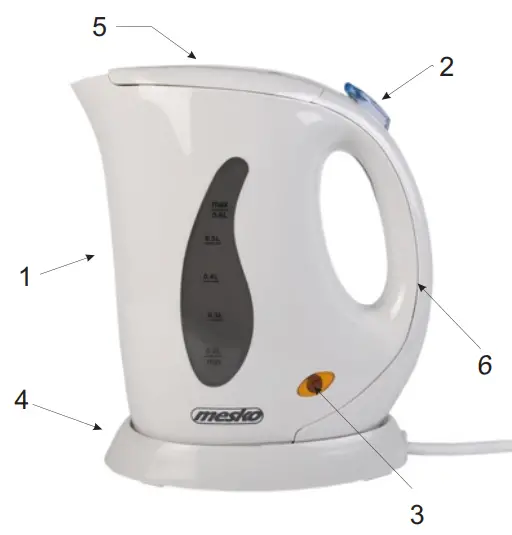 mesko MS 1249 0.6 L Mini Wireless Kettle-fig2