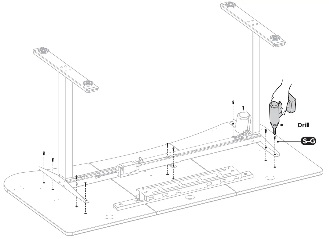 SP-EGD-300 Professional Gaming Desk Assembly Instruction illustration