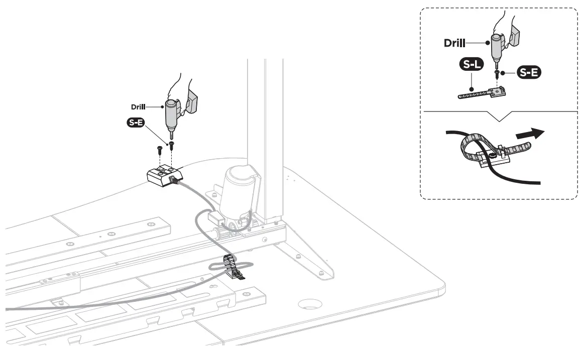 SP-EGD-300 Professional Gaming Desk Assembly Instruction illustration