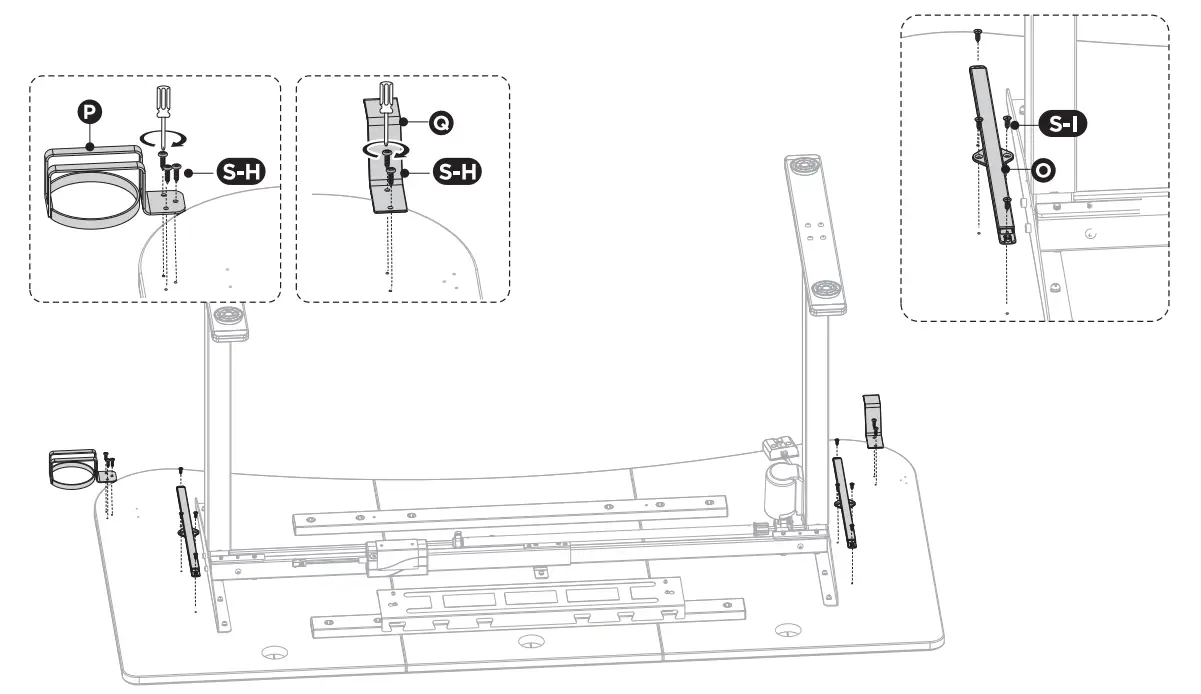 SP-EGD-300 Professional Gaming Desk Assembly Instruction illustration