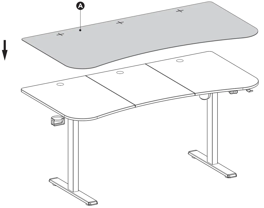 SP-EGD-300 Professional Gaming Desk Assembly Instruction illustration