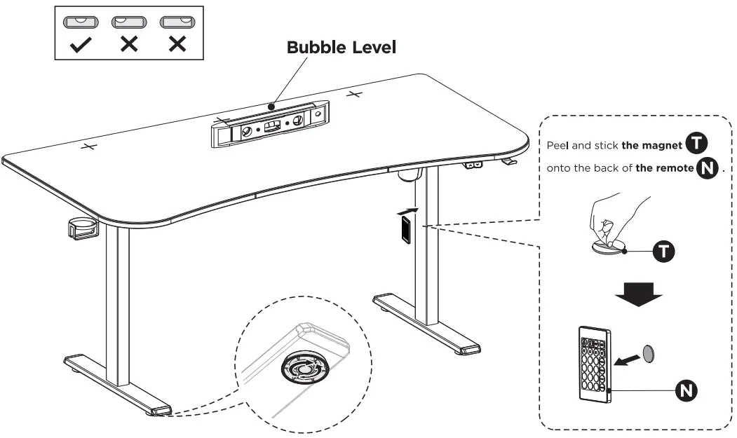 SP-EGD-300 Professional Gaming Desk Assembly Instruction illustration