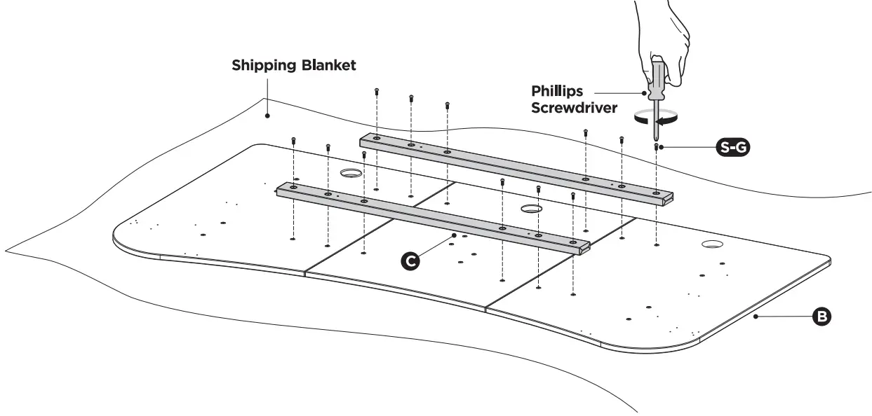 SP-EGD-300 Professional Gaming Desk Assembly Instruction illustration