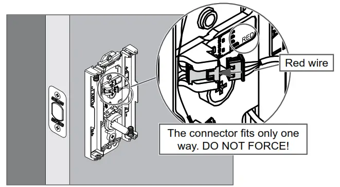 Schlage Control Smart Deadbolt BE467F - Connect the cable to the inside assembly