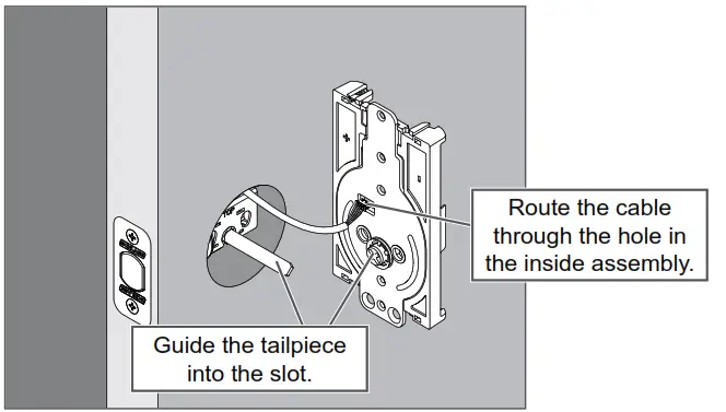 Schlage Control Smart Deadbolt BE467F - Install the inside assembly on the inside of the door