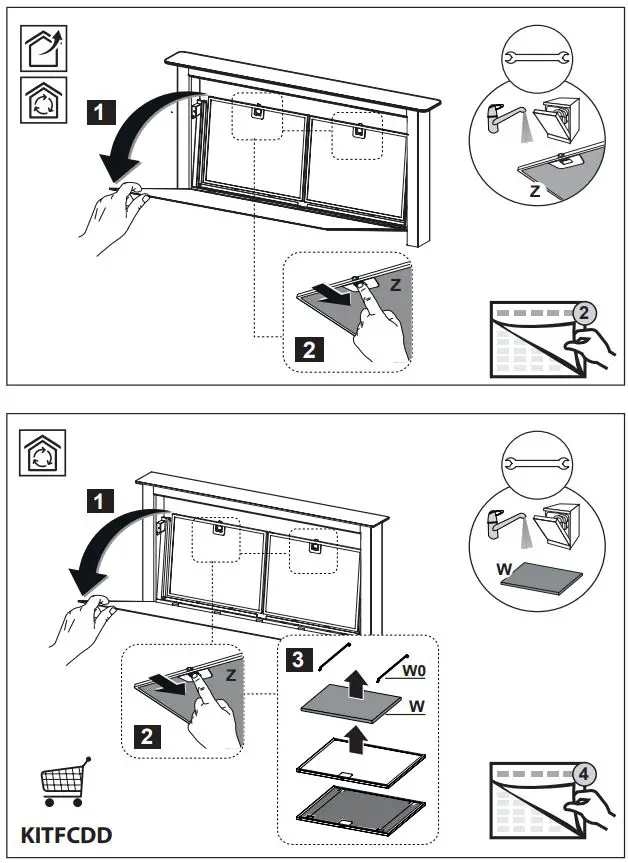 smeg KDD90CNE Down Extractor Installation Guide - How to use