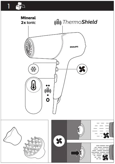 PHILIPS BHD530 Hair Dryer - Overview 1