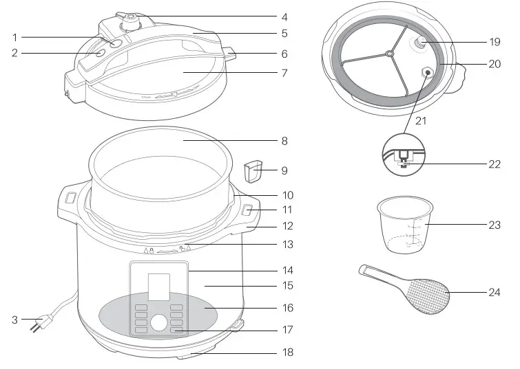 GEEK RoboCook B08KNMTYWS 6-Quart Pressure Cooker - OVERVIEW