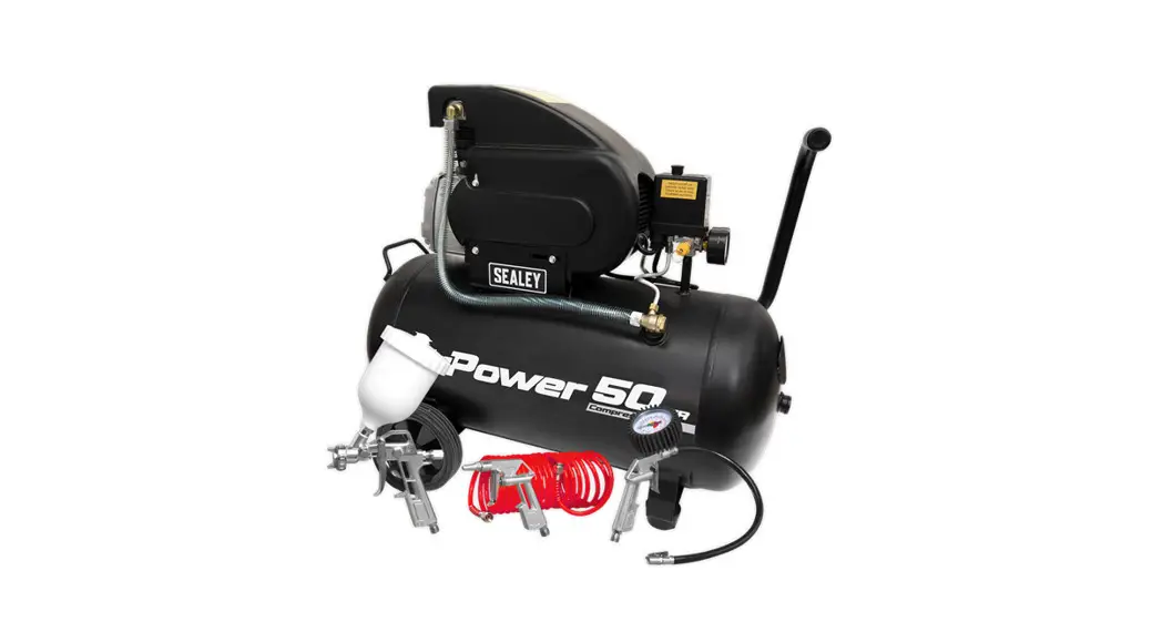 Sealey Sac5020a Compressor 50ltr Direct Drive 2hp/ 4pc Air Accessory Kit Instruction Manual