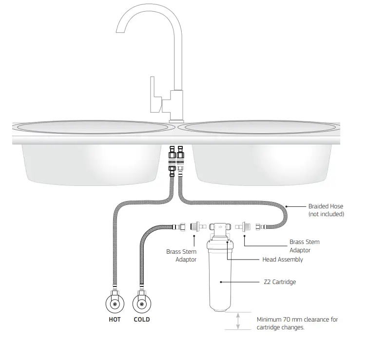 Puretec Z2-HFR High Flow Retrofit Kit for Undersink Water Filter Systems - fig 1