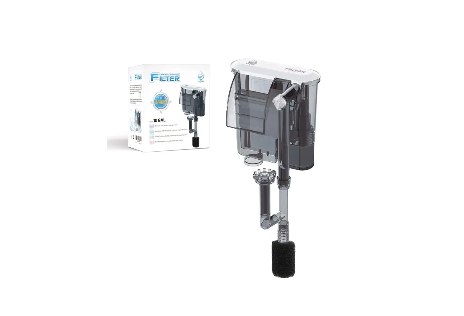 Laqual Filter External Hanging Aquarium Filter With Surface Skimmer Instruction Manual