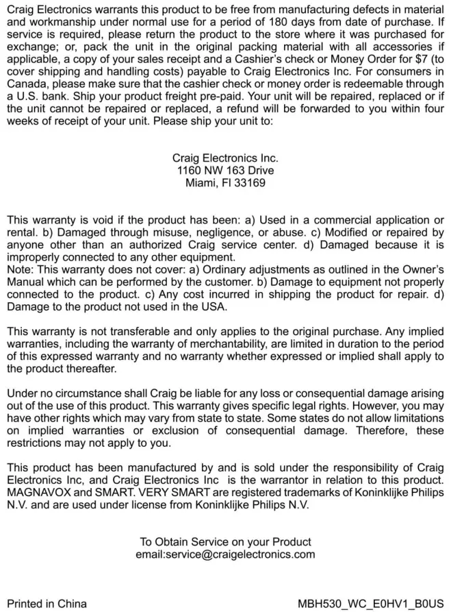 MAGNAVOX MBH530 Wireless Stereo Earphones - Limited Warranty