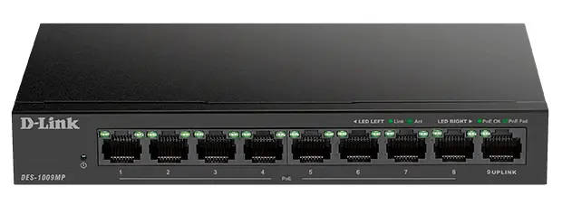D-Link DES-1009MP 9-port 10 100 PoE Switch