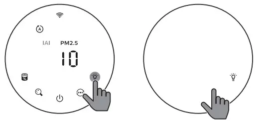 PHILIPS AC2958 Air Purifier- Using the light on