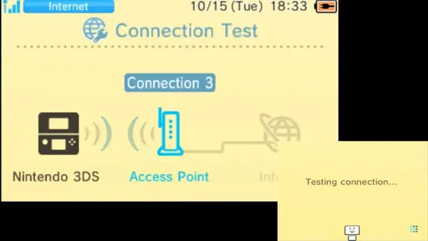 Connection Test screen.