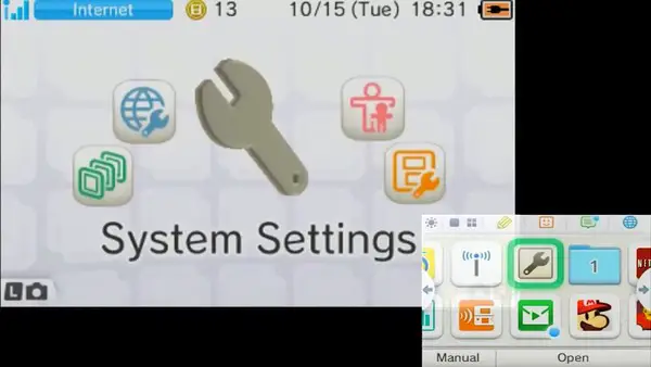 home screen, highlighting the System Settings app.