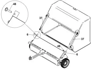 OHIO STEEL 4222V2 22 cu ft Lawn Sweeper---Insert Connecting Tubes