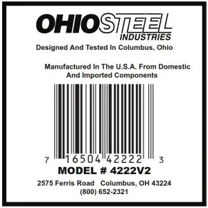 OHIO STEEL 4222V2 22 cu ft Lawn Sweeper--- Insert Top Frame Tu