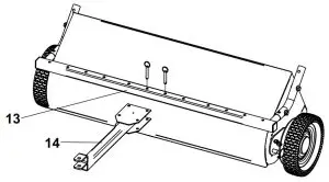 OHIO STEEL 4222V2 22 cu ft Lawn Sweeper--- Install Hitch Assemblyd