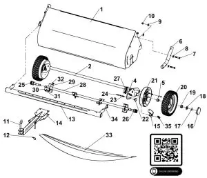 OHIO STEEL 4222V2 22 cu ft Lawn Sweeper---Repair Parts