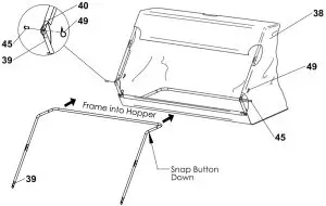 OHIO STEEL 4222V2 22 cu ft Lawn Sweeper---assembly into Hopper