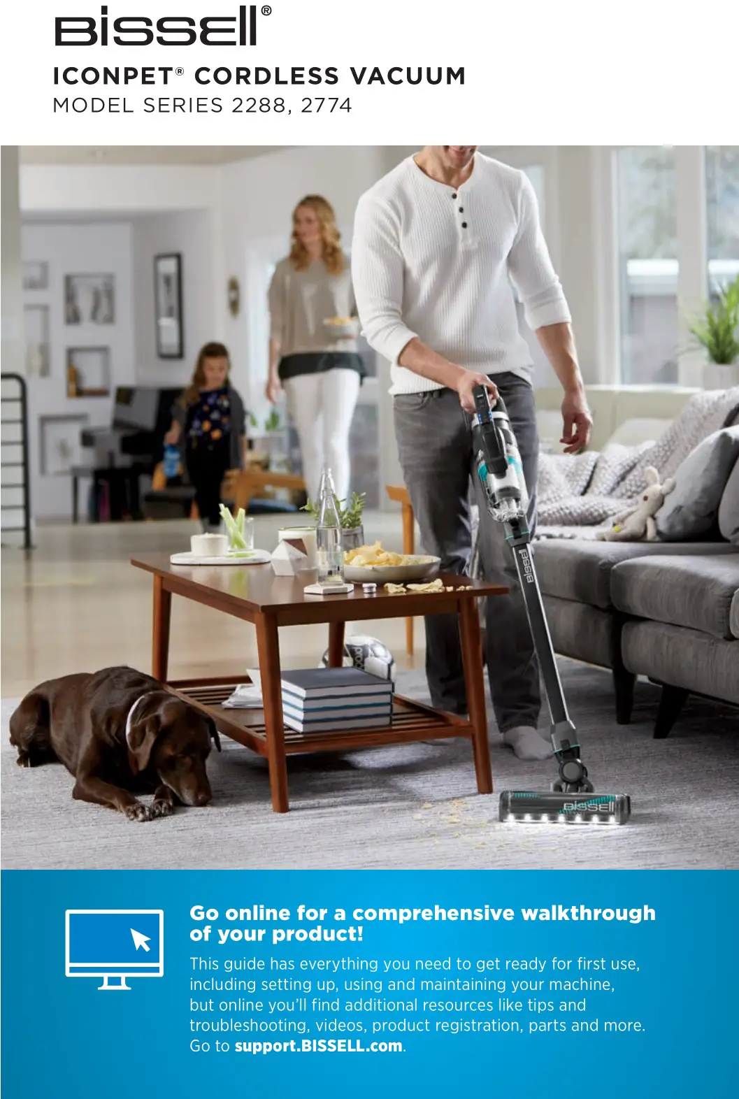 Bissell 2288 Series Iconpet Cordless Vacuum Cleaner User Guide