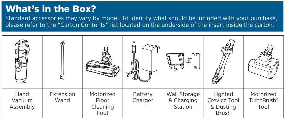 Bissell 2288 Series Iconpet Cordless Vacuum Cleaner - What's in the box