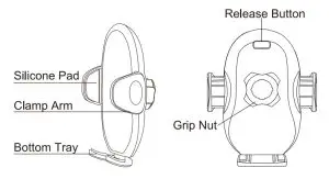 YRU Universal Car Phone Holder - Bracket
