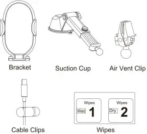 YRU Universal Car Phone Holder - Package Contents