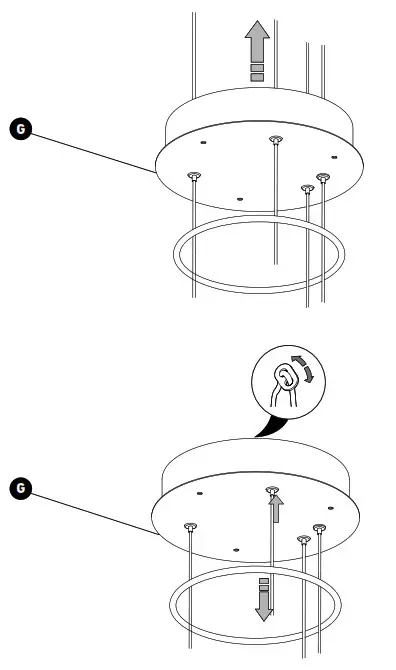 artika PDT CD CR LED Pendant Light- Junction box HEIGHT ADJUSTMENT