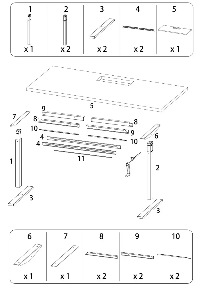 UPLIFT Table - Parts List 1