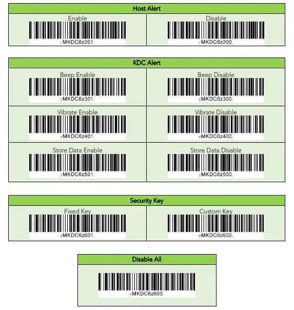KOAMTAC KDC80 Bluetooth Barcode Scanner- Host Alert