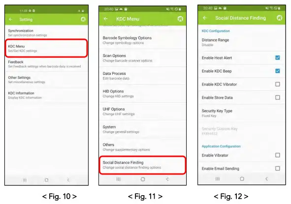 KOAMTAC KDC80 Bluetooth Barcode Scanner- KDC Menu