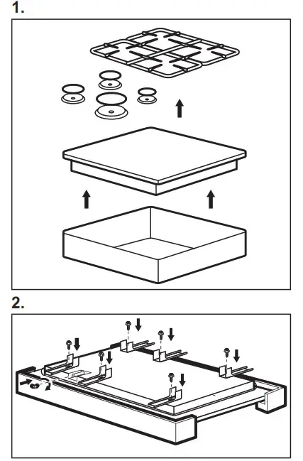 Electrolux KGS9536X Gas Hob Burners- Assembly 1