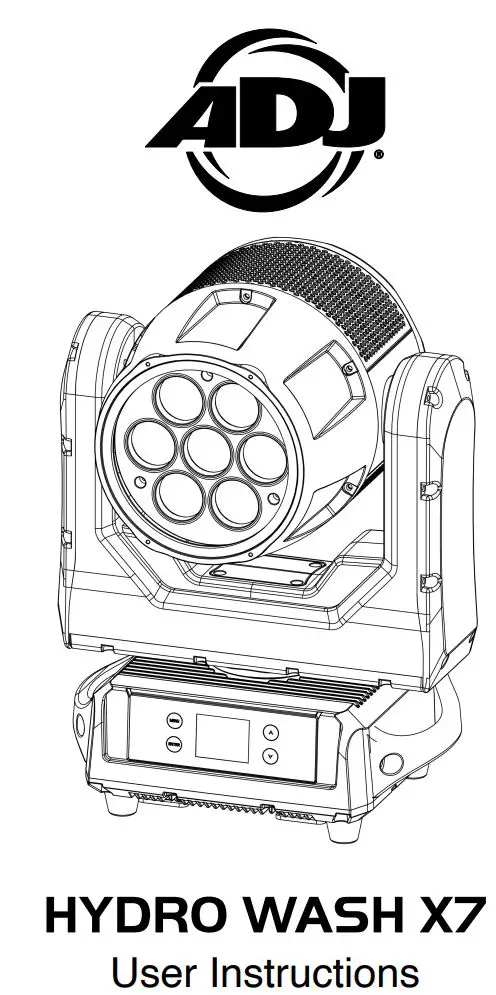 ADJ HYD710 Hydro Wash X7 Moving Head Wash Instruction Manual